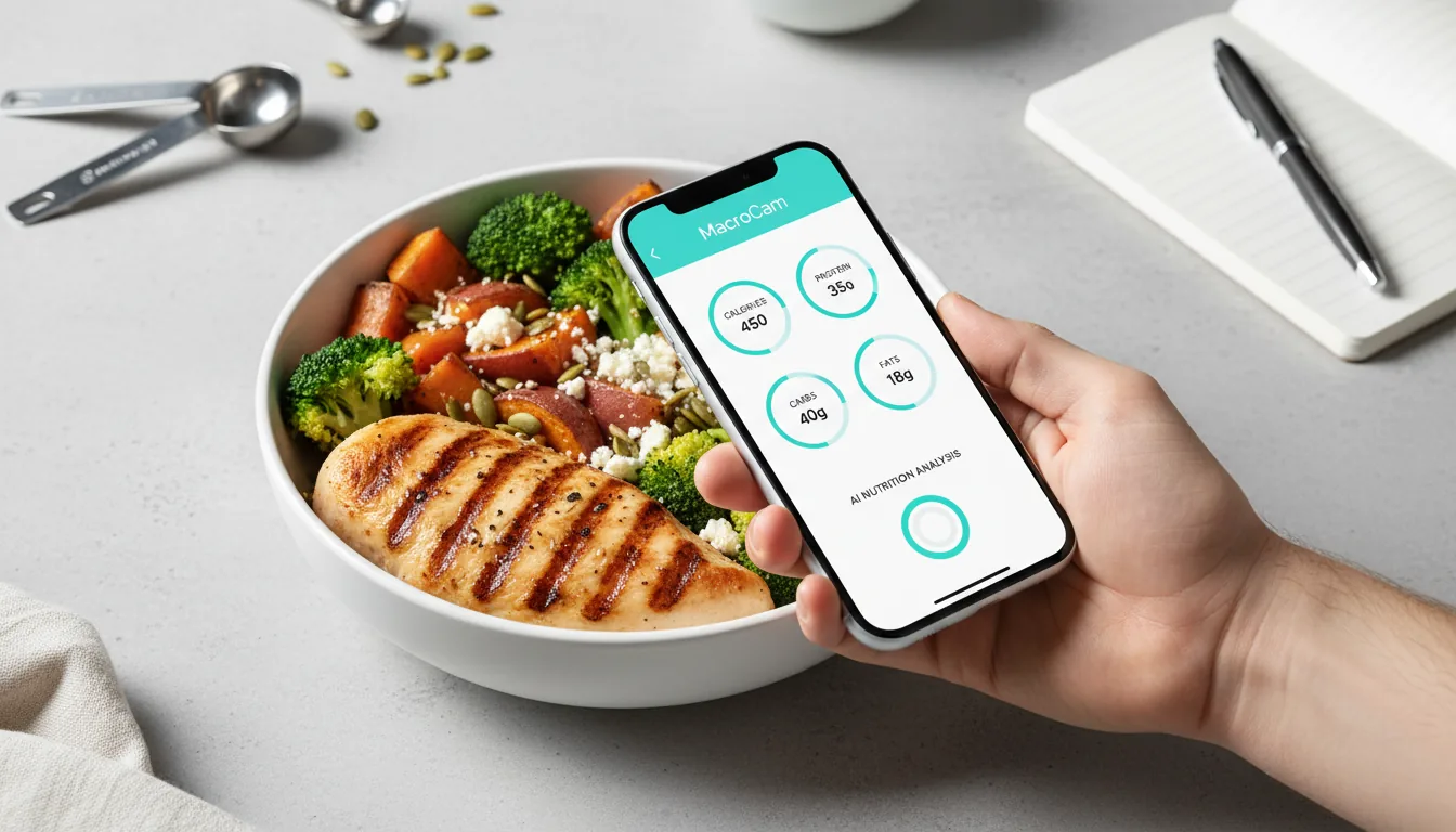 Evidence-Based AI Calorie Tracking: 4 Numbers to Know - MacroCam healthy nutrition and macro tracking guide cover image
